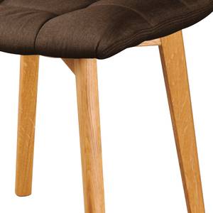 Gestoffeerde stoelen Saleno III geweven stof/massief eikenhout - Bruin/beukenhoutkleurig