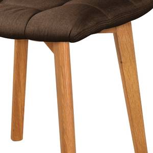 Chaises Saleno III (lot de 2) Tissu / Chêne massif - Marron / Chêne