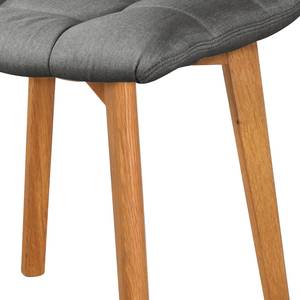 Gestoffeerde stoelen Saleno III geweven stof/massief eikenhout - Grijs/Eikenhouten