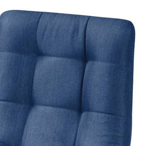 Chaises Saleno III (lot de 2) Tissu / Chêne massif - Bleu jeans / Chêne