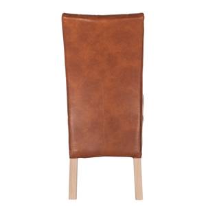 Gestoffeerde stoelen Sarpsborg II kunstleer antiek cognackleurig - Cognackleurig/licht eikenhout
