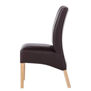 Chaises Sarpsborg (lot de 2) Imitation cuir - Marron foncé / Hêtre