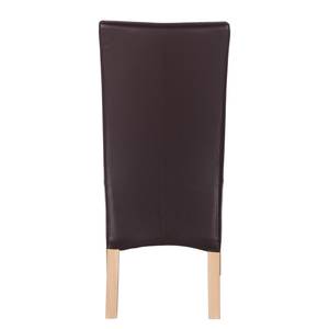 Chaises Sarpsborg (lot de 2) Imitation cuir - Marron foncé / Hêtre