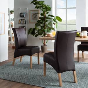 Gestoffeerde stoelen Sarpsborg (2-delige kunstleer - Donkerbruin/beukenhoutkleurig