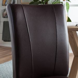 Chaises Sarpsborg (lot de 2) Imitation cuir - Marron foncé / Hêtre