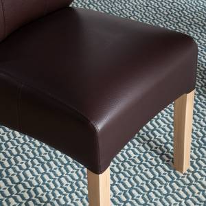 Chaises Sarpsborg (lot de 2) Imitation cuir - Marron foncé / Hêtre