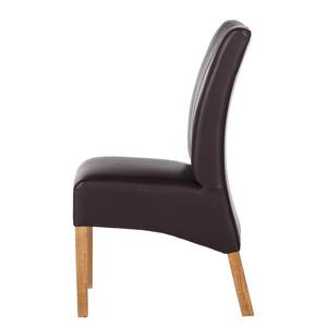 Chaises Sarpsborg (lot de 2) Imitation cuir - Marron foncé / Chêne