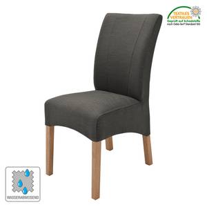 Gestoffeerde stoelen Alessia II geweven stof - Donkerbruin/eikenhoutkleurig