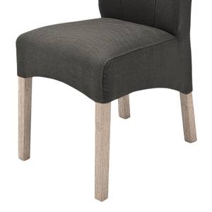 Gestoffeerde stoelen Alessia II geweven stof - Donkerbruin/Sonoma eikenhout