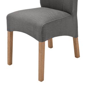Gestoffeerde stoelen Alessia II geweven stof - Grijsbruin/eikenhout