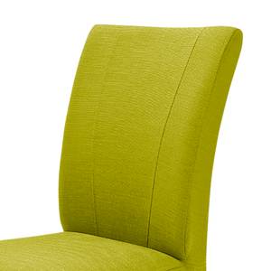 Gestoffeerde stoelen Alessia II geweven stof - Kiwigroen/natuurkleurig beukenhout