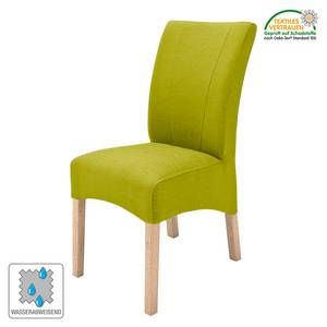 Chaises capitonnées Sarpsborg (lot de 2) Textile - Vert kiwi / Hêtre naturel