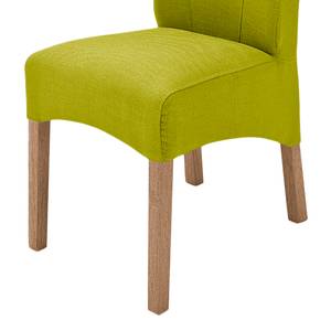 Chaises capitonnées Sarpsborg (lot de 2) Textile - Vert kiwi / Chêne