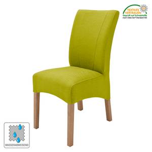 Chaises capitonnées Sarpsborg (lot de 2) Textile - Vert kiwi / Chêne