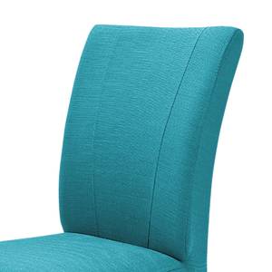 Chaises capitonnées Sarpsborg (lot de 2) Textile - Bleu pétrole / Hêtre