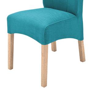 Chaises capitonnées Sarpsborg (lot de 2) Textile - Bleu pétrole / Hêtre