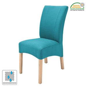 Chaises capitonnées Sarpsborg (lot de 2) Textile - Bleu pétrole / Hêtre