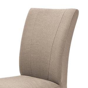 Chaises capitonnées Sarpsborg (lot de 2) Textile - Taupe / Chêne