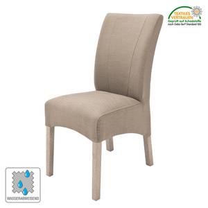 Gestoffeerde stoelen Alessia II geweven stof - Taupe/Sonoma eikenhout