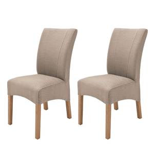 Gestoffeerde stoelen Alessia II geweven stof - Taupe/eikenhout