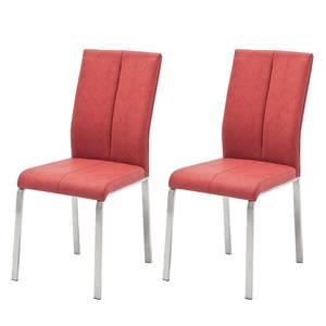 Lot de 2 chaises capitonnées Sayreville Rouge