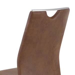 Chaises Scalea (lot de 2) Imitation cuir - Marron vintage