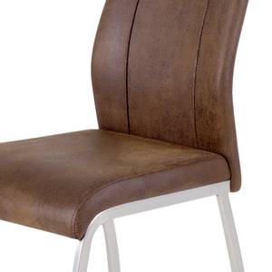 Chaises Scalea (lot de 2) Imitation cuir - Marron vintage