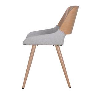 Gestoffeerde stoel Skave geweven stof/metaal - Lichtgrijs / Eikenhout - Lichtgrijs
