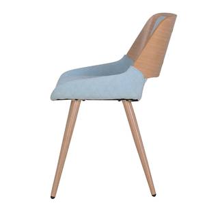 Gestoffeerde stoel Skave geweven stof/metaal - Pastelblauw - Pastelblauw