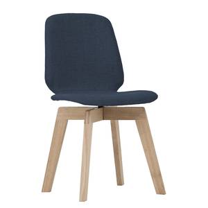 Chaises rembourrées Stig II (lot de 2) Tissu / Chêne massif - Tissu Vesta : Bleu - Chêne