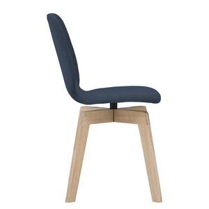 Gestoffeerde stoelen Stig I geweven stof/massief eikenhout - Stof Vesta: Blauw - Eik
