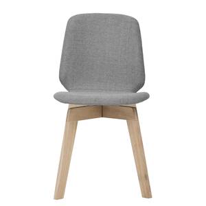 Chaises rembourrées Stig II (lot de 2) Tissu / Chêne massif - Tissu Vesta : Gris foncé - Chêne