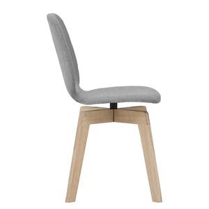 Chaises rembourrées Stig II (lot de 2) Tissu / Chêne massif - Tissu Vesta : Gris foncé - Chêne