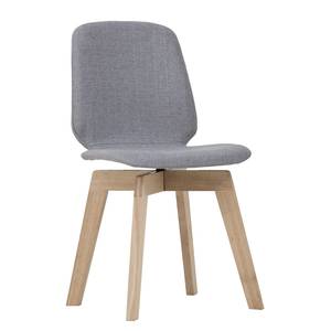 Gestoffeerde stoelen Stig I geweven stof/massief eikenhout - Stof Vesta: Grijs - Eik