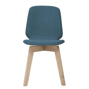 Chaises rembourrées Stig II (lot de 2) Tissu / Chêne massif - Tissu Vesta : Bleu pétrole - Chêne