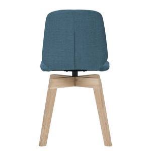 Chaises rembourrées Stig II (lot de 2) Tissu / Chêne massif - Tissu Vesta : Bleu pétrole - Chêne