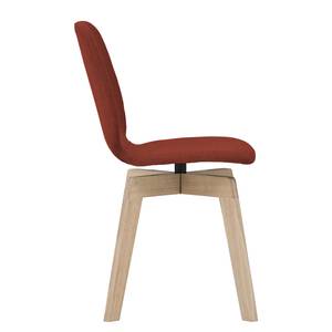 Chaises rembourrées Stig II (lot de 2) Tissu / Chêne massif - Tissu Vesta : Rouge - Chêne