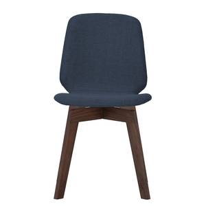 Gestoffeerde stoelen Stig I geweven stof/massief eikenhout - Stof Vesta: Blauw - Walnoot
