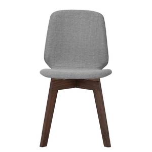 Gestoffeerde stoelen Stig I geweven stof/massief eikenhout - Stof Vesta: Donkergrijs - Walnoot