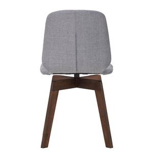 Gestoffeerde stoelen Stig I geweven stof/massief eikenhout - Stof Vesta: Grijs - Walnoot