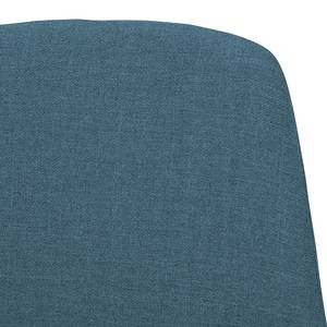 Chaises rembourrées Stig II (lot de 2) Tissu / Chêne massif - Tissu Vesta : Bleu pétrole - Noyer