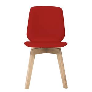 Gestoffeerde stoelen Stig IV echt leer/massief eikenhout - Eik