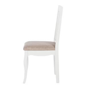 Chaises Summer Romance Tisse / Acacia massif - Creme / Blanc