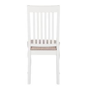 Chaises Summer Romance Tisse / Acacia massif - Creme / Blanc