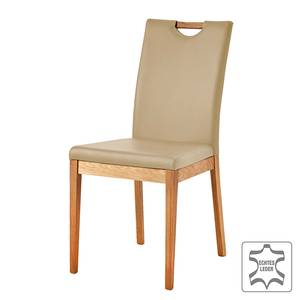 Chaise capitonnée Talagante Cuir véritable - Beige