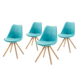 Sedia imbottita Thirza (set da 4) materiale sintetico / legno massello di faggio - Baby blu