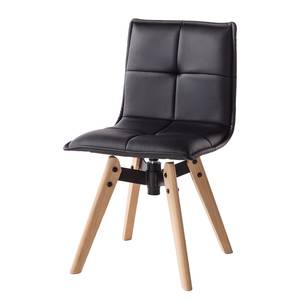 Gestoffeerde stoelen Crofton I kunstleer/massief eikenhout - Zwart