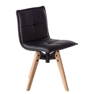 Gestoffeerde stoelen Crofton I kunstleer/massief eikenhout - Zwart