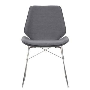 Gestoffeerde stoelen Tove I (2-delige set) - geweven stof/staal - grijs