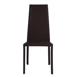 Chaises Valentina (lot de 2) Imitation cuir - Fibres de cuir Elsu I : Marron foncé